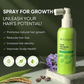 Svvimer Hair Growth Serum Spray - with Rosemary Batana Oil Biotin for Hair Loss and Thinning - Thicker Fuller Longer - for Women and Men 4 Fl Oz (Pack of 1)