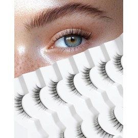 Frihappy Short Lashes Natural Eyelashes Wispy Lashes Natural Look Fake Lashes Small Lashes False Eyelashes 3/4 Lashes FRH-50