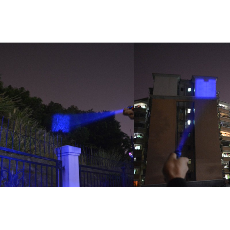 WAYLLSHINE Scalable Blue LED Flashlight, 3 Modes, Long Range Blue