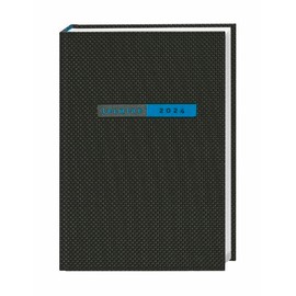 Appointment A6 2024 Black Diary with Textured Cover Weekly Planner with Quotes and Ribbon Page Marker. Pocket Diary 2024 for Planning Appointments