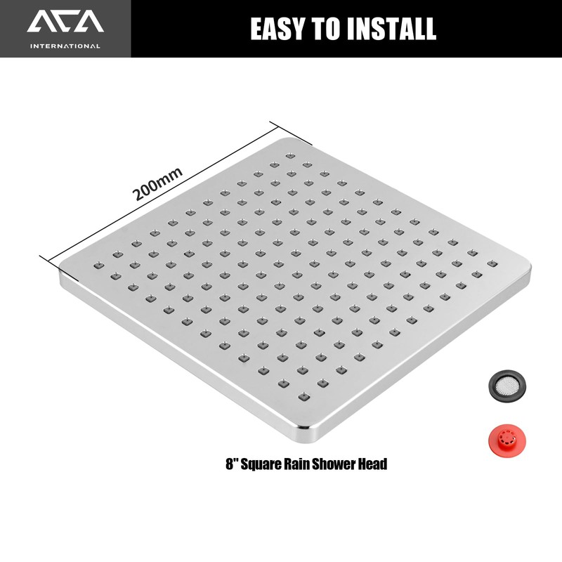ACA International 8'' Bathroom Overhead Shower Head Rain Shower Head