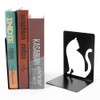 Kaenarie Bookends Iron Cutlery Cat Design Book Stand (Cat)
