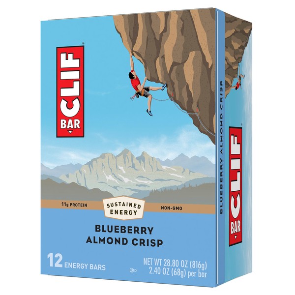 CLIF BAR - Blueberry Almond Crisp - Energy Bars - 2.4 oz. (12 Pack)