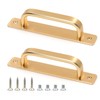 Gold Solid Metal Door Handle Handles with Plates and Screws