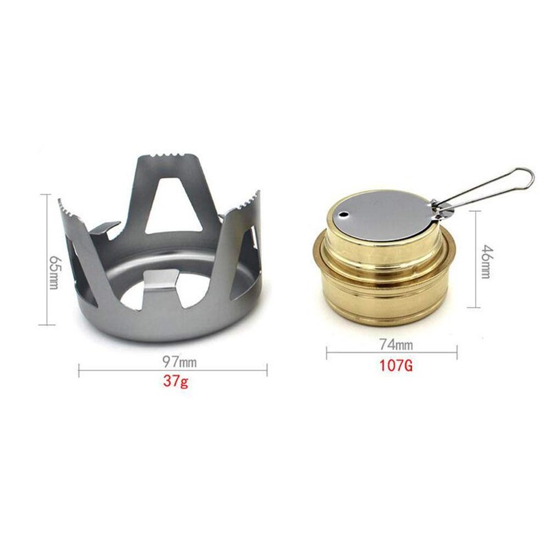 Alioay アルコール ストーブ シングル バーナー セット 小型 コンパクト 五徳+収納ポート付き 防災