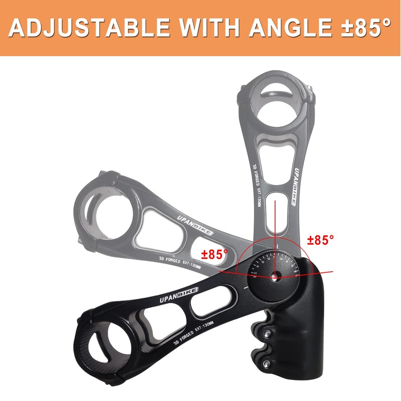 UPANBIKE Bike Stem Adjustable Bicycle Stem 31.8mm 130 Degree 75mm