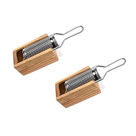 (D) Cheese Grater Stainless Steel Parmesan Kitchen Graters Vintage French (2 PC)