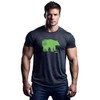 Ajaxx63 Men's PremHthr Tech Bear T-Shirt (Large) Charcoal Grey Heather