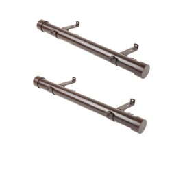 Rod Desyne SIDE150-7 1.5" Side Curtain Rod, 12-20 inch (Set of 2), Cocoa