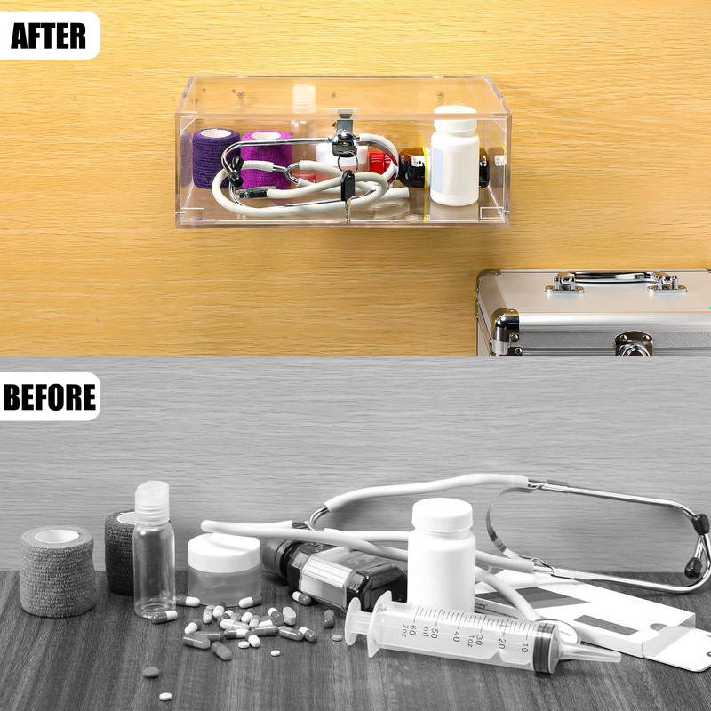 2 Pcs Fridge Lock Box with Key 12 x 6