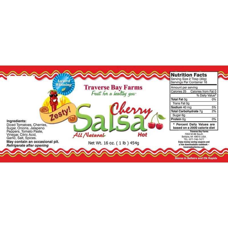 Traverse Bay Farms Award Winning Zesty Cherry Salsa - Medium