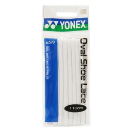 Yonex AC570 011 Oval Shoelace, White, 43.3 inches (110 cm)