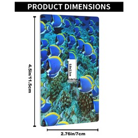 Pznen Blue Fish Aquarium Light Switch Cover Plate Undersea Coral Reef Tropical Fish Single Toggle Wall Plate 1 Gang Switchplate Home Decor for Living Room Kitchen 4.5"x 2.76"