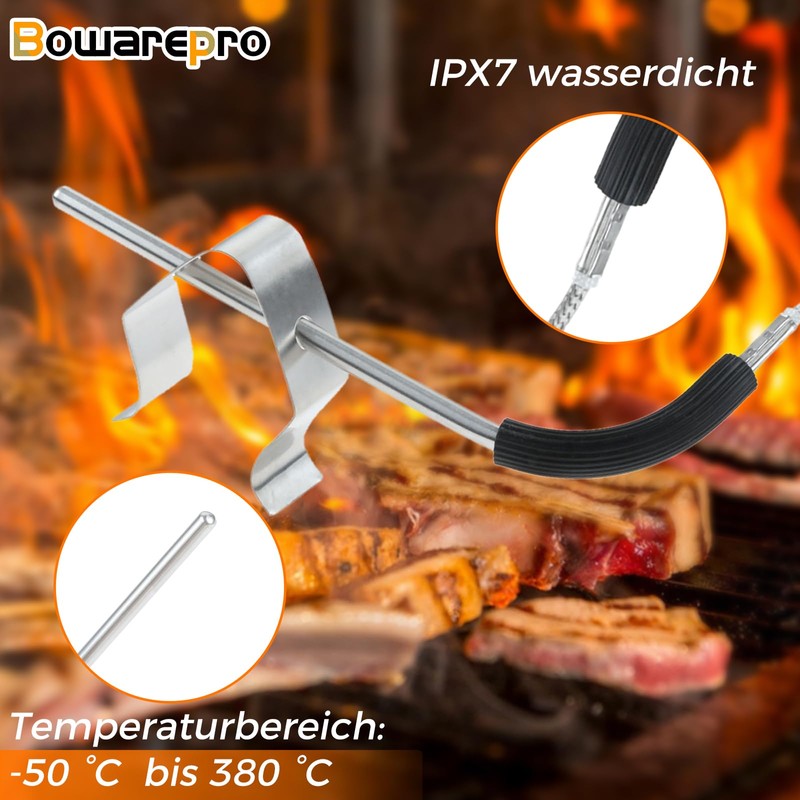 Bowarepro Pack of 2 Grill Replacement Probes Compatible with Weber