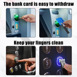 KALIONE 2 Packs Credit Card Puller, Debit Cards Grabber for Long Nails Cute Card Clip for Long Nails Portable Atm Cards Clip Keychain for Women Men