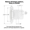 Vallecloud 4 Pack (2 Pair) 3/8" Inset White Self Closing