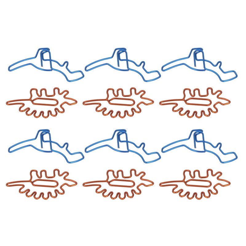100Pcs Paper Clips Unique Dinosaur Shape Lightweight Portable Electroplating Process