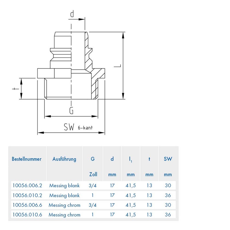 ABA Beul 10056.006.6 Threaded Plug with Male Thread G 3/4