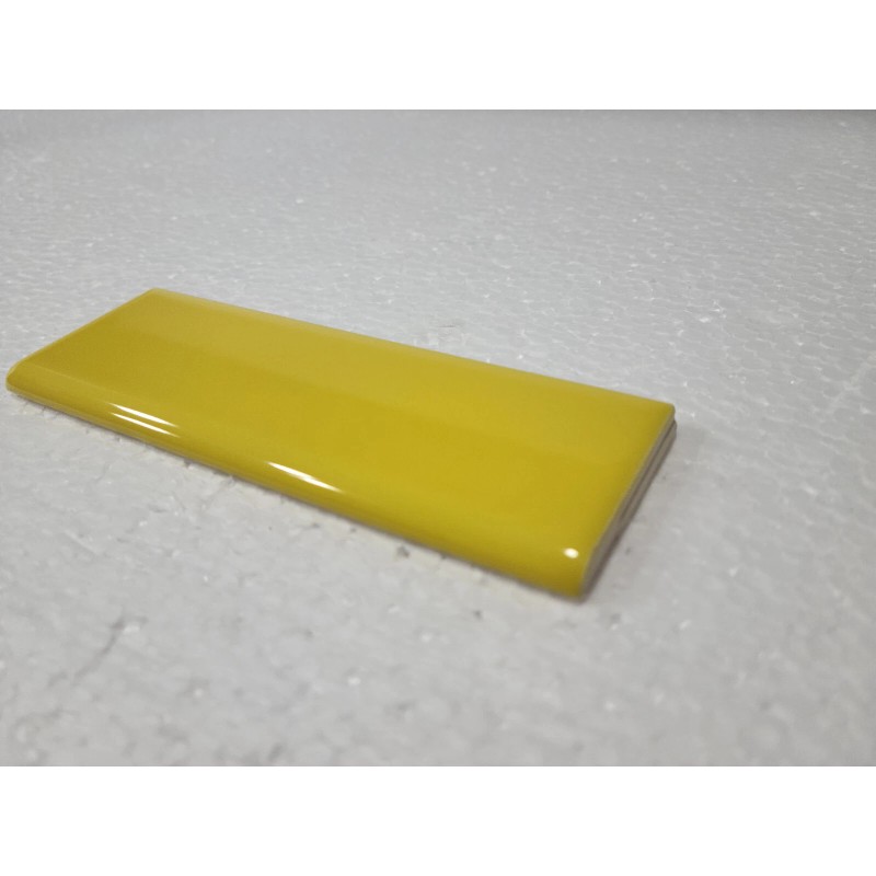 Daltile Sunflower Yellow Ceramic Tile Bullnose Backsplash Curved Edge Subway