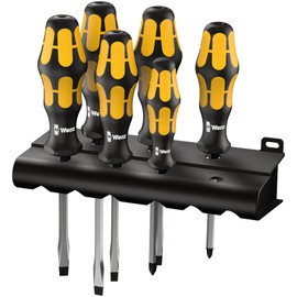 Wera 05018283001 932 S/6 Screwdriver Set Kraftform, Chisel Driver and Rack, 6 Piece