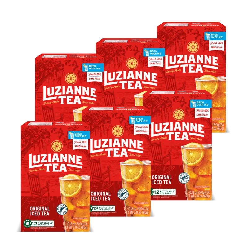 Luzianne Unsweetened Iced Tea Single Serve Pods, 12ct Box (Pack