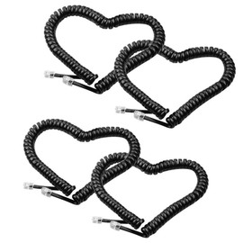 4 Pack Phone Cord Landline 8Ft Uncoiled/1.4Ft Coiled Landline Telephone Handset Cord Line Cable RJ9 4P4C Telephone Accessory Black