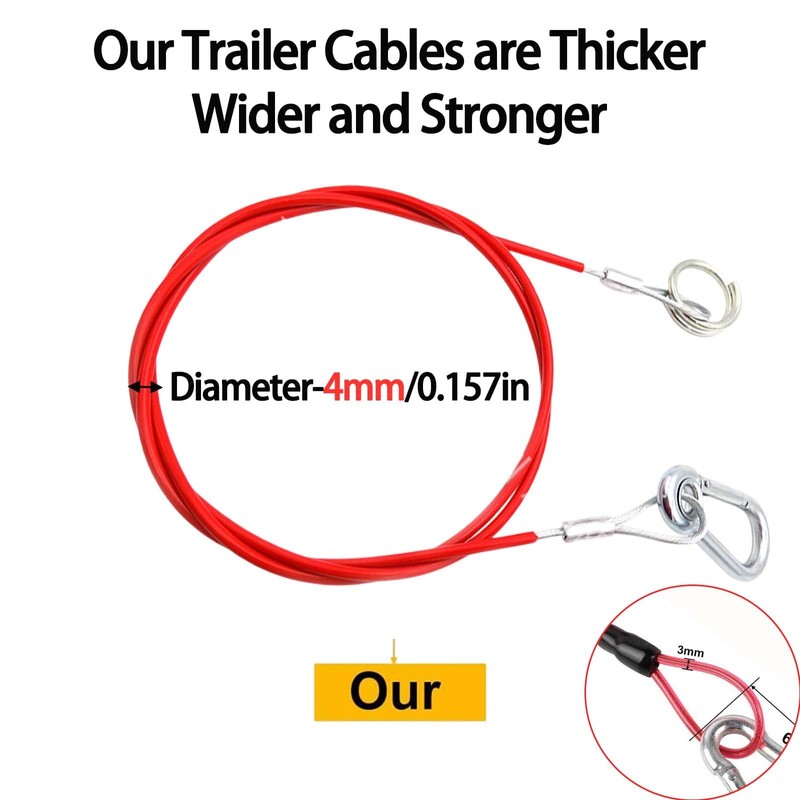 Ynkkvre Tear-off rope for trailers and caravans, brake cable, catch