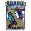 Idaho State Shaped Map Embroidered Patch, with Iron-On Adhesive