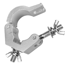 Yueser Truss Clips, 4 Pieces Stage Lighting Clamp Hooks Aluminium Alloy Lighting DJ O-Clamp Bracket for 48-51 mm Trusse, 100 kg Load Capacity (Silver Hook)