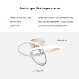 minfair Modern LED Ceiling Light,Round Geometry Ceiling Lamp,Chic Chandelier 4500K for Hallway,Living Room,Bedroom 18W Dia 24CM