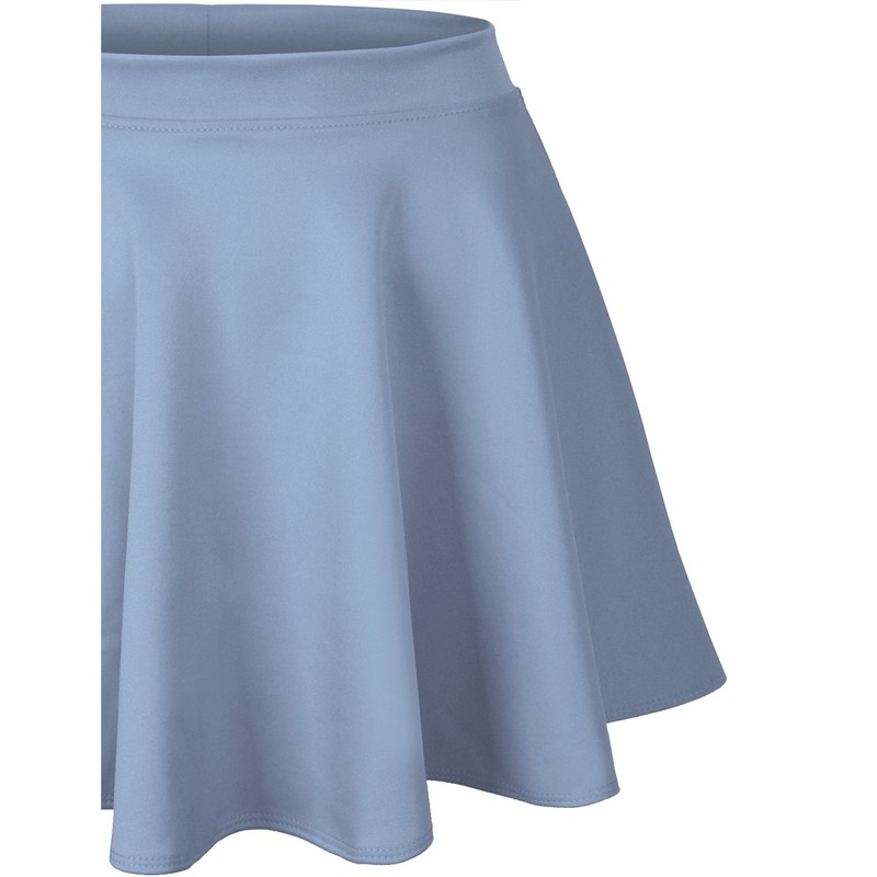 KOGMO Womens Basic Solid Versatile Stretchy Flared Casual Mini Skater