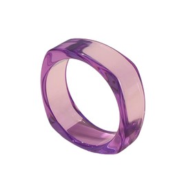Pingyongchang Acrylic Colorful Resin Open Bracelet Geometric Simple Transparent Wide Cuff Bangle for Women Lightweight Colorful Chunky Thick Thin Wide Face Resin Acrylic Cuff Bangle Jewelry-A Purple