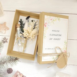 Money Gift Wedding Gifts for Bride and Groom Gift Box Packaging Including Wedding Cards Dried Flowers Test Tube Wedding Anniversary Wedding Gift Money (Wedding)