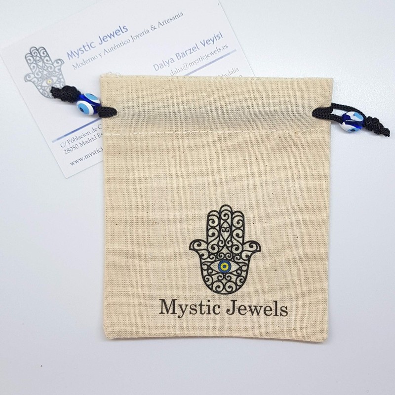 MYSTIC JEWELS by Dalia Evil Eye Cube Blue Crystal Lucky