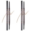 Lilybyred Skinny Scalp Brow Pencil 0.06g, 02 medium brown, 2 pcs / 릴리바이레드 스키니 메스 브로우 펜슬 0.06g, 02미디엄브라운, 2개
