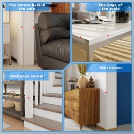 Awvob White Wall Corner Protector, 4Pcs, Length 35.4in, Width 0.79in - Self Adhesive Metal Corner Protector for Aluminum Trim molding, Cabinet Edge Guard, Easy to Install
