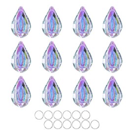 HDCRYSTALGIFTS Suncatcher Crystal 50mm AB Loquat Shape Chandelier Parts Drops Prisms Hanging Pendants 50mm,Pack of 12