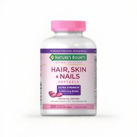 Nature's Bounty HAIR SKIN and NAILS 250 Softgels Multivitamin 5000 mcg Biotin