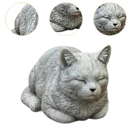 Fonowx Memorial Cat Ornament Resin Balcony Funny Outsides Outdoor Cat Statue