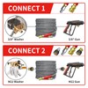 Heliwoo Pressure Washer Hose 50ft, 4200PSI Wire Braid Power Washer