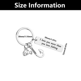 JFGDVW Couple Keyring Gifts For Husband Boyfriend Fisherman - I'Ll Love You Till The End, Fishing Gifts For Men Dad, For Boyfriend Husband Christmas Birthday Anniversary Keyring Gifts