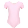 Aquarti Girls Leotard Short Sleeve Ballet Leotard Light Pink Size