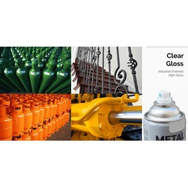 METAL-CLAD Paints For Industry - Industrial Enamel, Aerosol Spray Paint - Steel Metal Iron Machinery - 1 Can (Gloss Clear) 1-S-7400