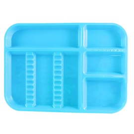 Dental Instrument Divided Tray, Autoclavable Divided Setup Tray, Divided Separate B-Lok Divided Tray, Size B (Ritter) - Plastic, 13-3/8" x 9-5/8" x 7/8" (1, Sky Blue)