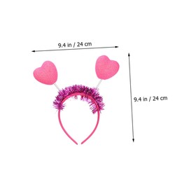 Baluue 4pcs Love Headband Sweatbands Pink Heart Headband Party Headbands Hair Bands Men Ladies Hair Bands Embellished Headband Accessories Hair Band for Washing Face Bandana Plastic Rosy