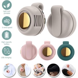 Mini Ventilador de Clips Pequeños, Ventilador de Torbellino para Ventilador de Clips de Cintura, Small Clip Fan, Portable Silent Mini Bladeless Electric Fan, 3 Speeds Hands-Free Neck Fans