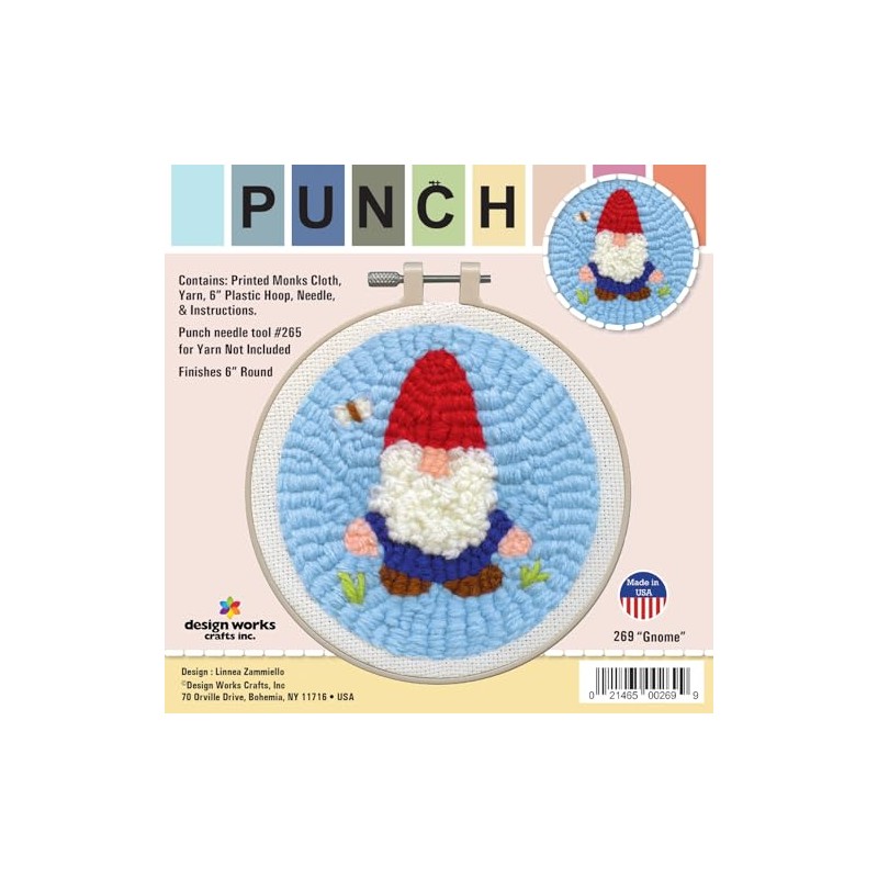 Design Works Crafts Inc. Gnome Punch Needle Kit, Multi