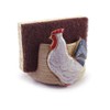 American Handmade Pottery Kitchen Sponge Holder, Farmhouse Rooster Motif