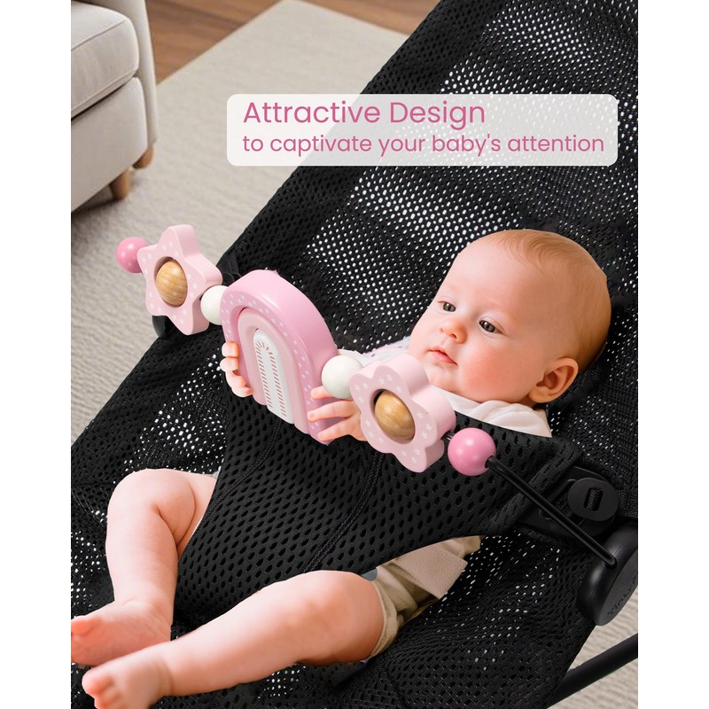 Baby Bouncer Toy Bar Wooden Compatible with Baby Bjorn Bouncer,
