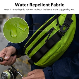 THKFISH Fishing Tackle Bag Fanny Pack Waterproof Waist Bag for Women & Men Portable Fishing Sling Bag Outdoor Fly Fishing Bag